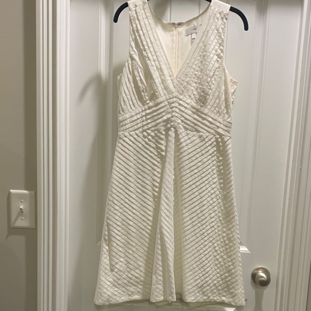 J. Crew white textured A line cotton dress - size 6
